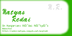 matyas redai business card